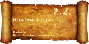 Mitelman Lilian névjegykártya
